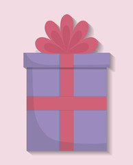 gift box icon over pink background. colorful design. vector illustration