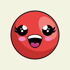 cute face kawaii style vector illustration design