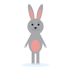 Funny easter rabbit on white background