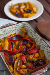 Baked pumpkin with vegetables