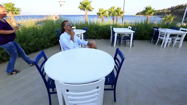 middle age happy couple on date in cafe