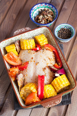 Chicken meat with vegetables