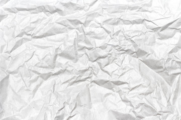 White crumpled paper and texture abstract background.