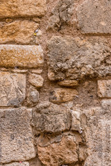 Little Western Wall, In East Jerusalem with paper notes embedded in the crevices between the stones