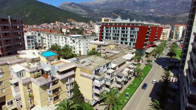 Budva, Montenegro New Town aerial photography