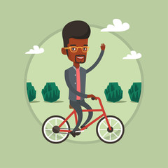 Man riding bicycle vector illustration.