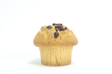 tasty muffin cake, isolated on white