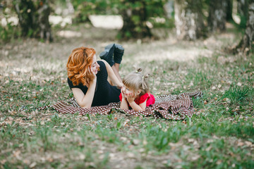 Fototapeta premium mom and daughte