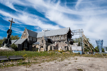 Christchurch city center after earthquake