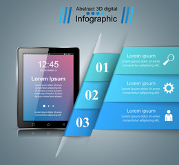 3D infographic. Smartphone icon.