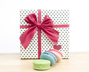macaroons and gift box