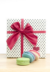macaroons and gift box