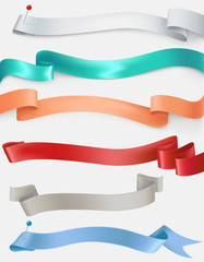  set of satin ribbons in different colors. Design element.