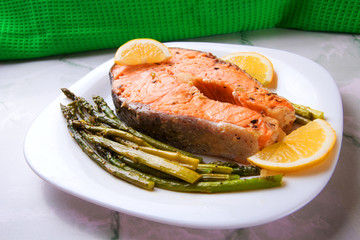 Steak of salmon