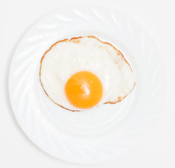 fried egg on a white background
