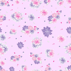 Seamless floral pattern on a colored background