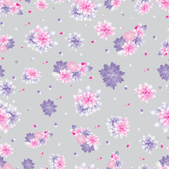 Seamless floral pattern on a colored background