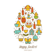 Fototapeta premium Easter icons in the shape of an egg