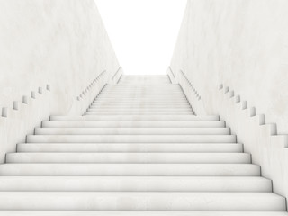  Architectural concept with stairs. 3D rendering