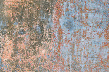 Background of old metal surface with remnants of paint and rust, grunge, vintage print, tile, tiles, flooring