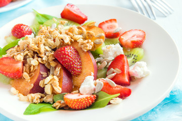 fruit salad with homemade granola
