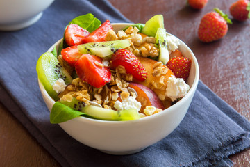 fruit salad with homemade granola