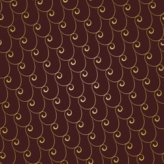 Seamless ornament. Modern geometric pattern with repeating golden waves