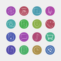 Set of flat icons for mobile app - vector eps 10