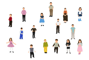 Vector, illustration, collection children