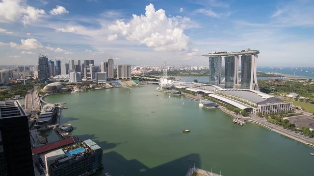 Singapore city skyline at Marina Bay timelapse, Singapore, 4K Time lapse