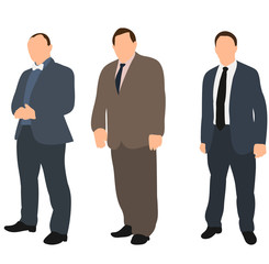 Vector, illustration, collection of men in suits without faces, isolated
