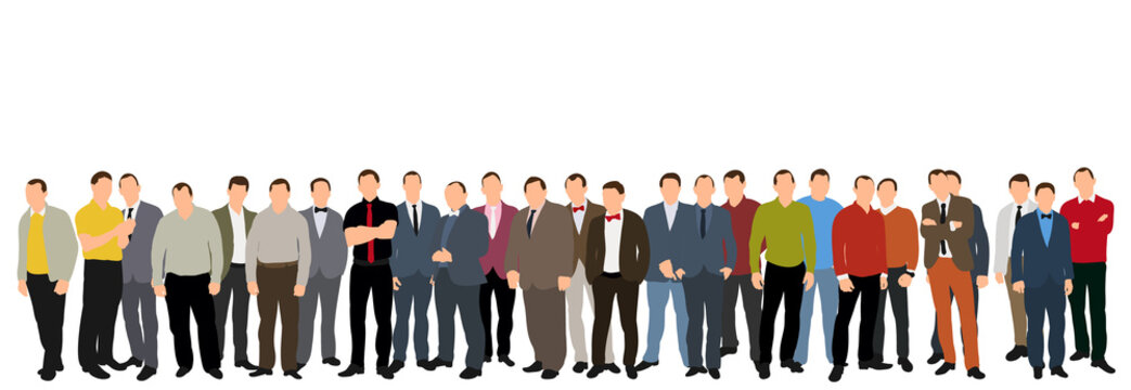 Vector, illustration, business man collection, big crowd