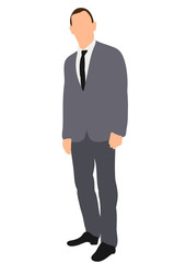 Fototapeta premium isolated, man in jacket and tie