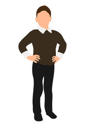 Vector, isolated, boy