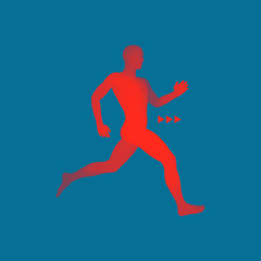 Fototapeta na wymiar 3d Running Man. Design for Sport, Business, Science and Technology.