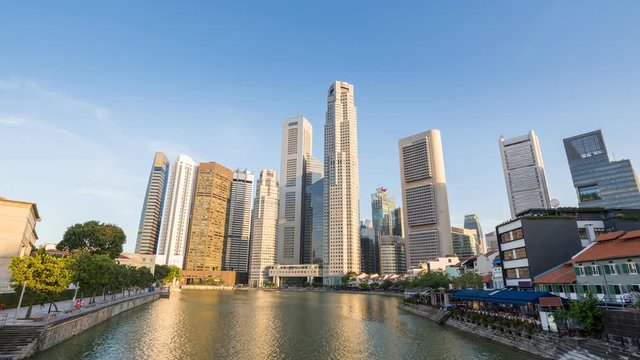 Singapore city skyline at Clarke Quay timelapse, Singapore, 4K Time lapse
