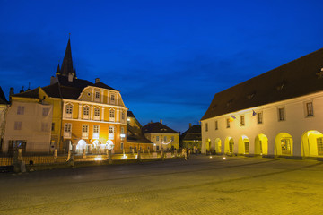Fototapeta na wymiar Sibiu / Hermannstadt - Romania, at blue hour