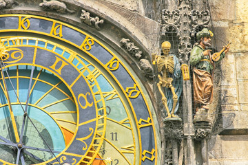 Fototapeta na wymiar detail of old prague clock
