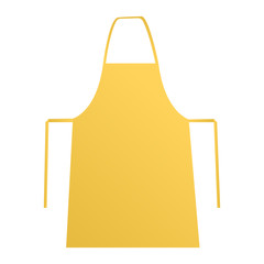 Yellow apron mockup isolated on white background. Vector illustration