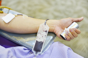 Blood donation in hospital