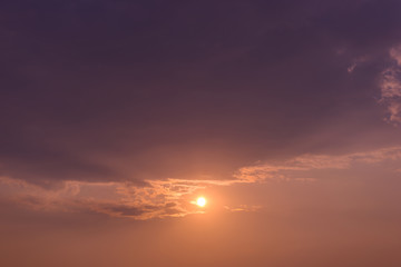 sun on sunset sky