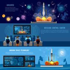 Mission Control Center, start rocket in space. Modern space technologies, return report of start of rocket