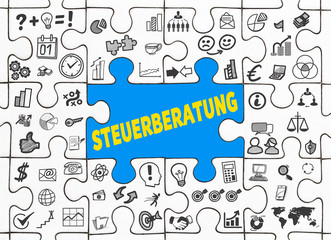 Steuerberatung / Puzzle mit Symbole