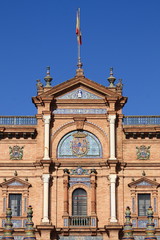 Fototapeta na wymiar Baroque palace in Plaza de Espana. Sevilla, Spain