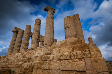 Agrigento, Italy - October 15, 2009: ancient Greek landmark in the Valley of the Temples outside Agrigento, Sicily