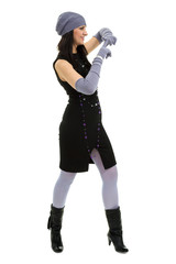 young woman wearing a winter cap