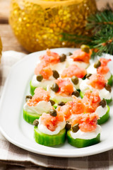 Smoked and Cucumber Appetizer  with Caper Yogurt..