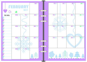 Daily Planner Fabruary 2017