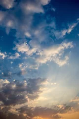 Papier Peint photo autocollant Ciel Colorful dramatic sky with cloud at sunset.Sky with sun background