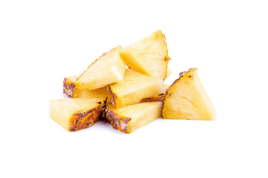 Fresh Pineapple sliced and Pineapple isolated on white background